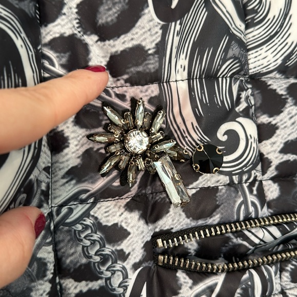 Nice Istanbul Animal Print Quilted Coat with Rhinestones Size M - Picture 12 of 12